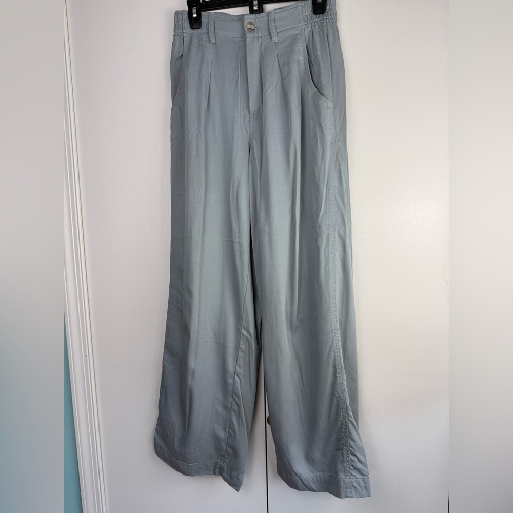 Madewell Emmet Wide-Leg Pant High Rise Patch Pocket Teal N1613 4 EUC